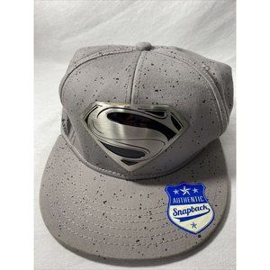 Superman Men's Hat Cap Man of Steel Shield Hat NWOT Metal Emblem